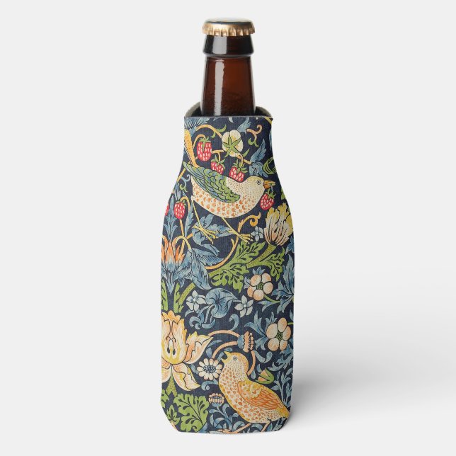 William Morris Strawberry Thief Floral Pattern Bottle Cooler (Bottle Front)