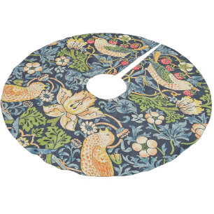 William Morris Strawberry Thief Floral Pattern Brushed Polyester Tree Skirt