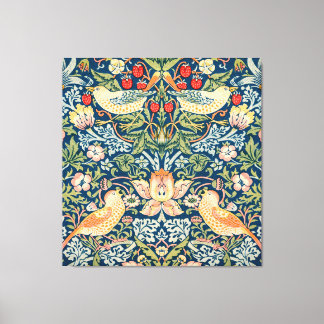 William Morris Strawberry Thief Floral Pattern Canvas Print