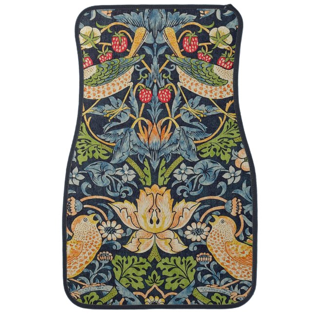 William Morris Strawberry Thief Floral Pattern Car Floor Mat (Front)