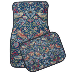William Morris Strawberry Thief Floral Pattern Car Floor Mat