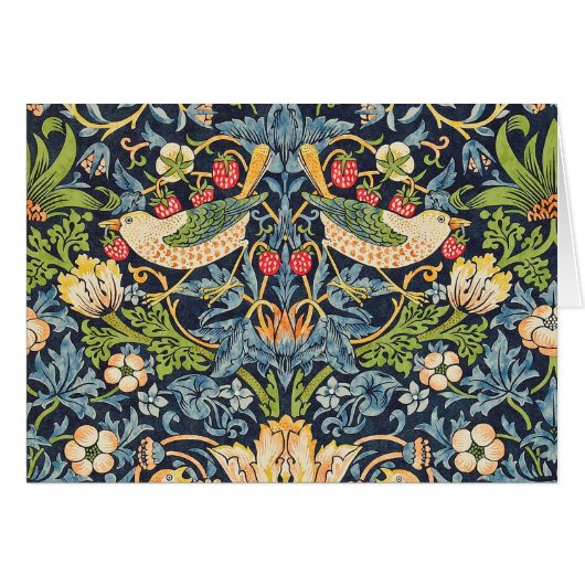 William Morris Strawberry Thief Floral Pattern Cards (Front Horizontal)