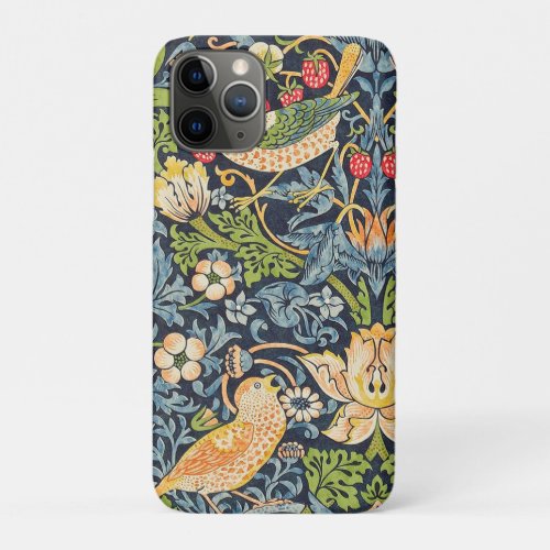 William Morris Strawberry Thief Floral Pattern iPhone 11 Pro Case