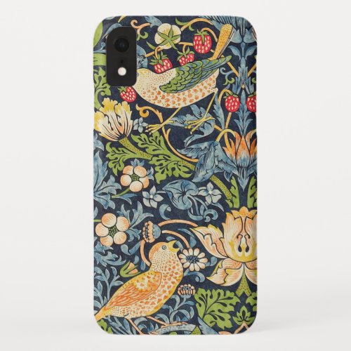 William Morris Strawberry Thief Floral Pattern iPhone XR Case