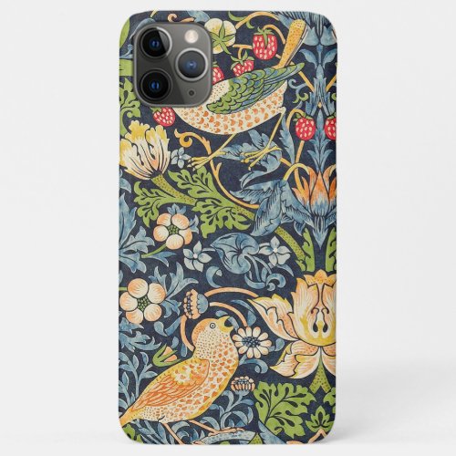 William Morris Strawberry Thief Floral Pattern iPhone 11 Pro Max Case