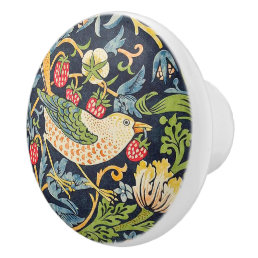 William Morris Strawberry Thief Floral Pattern Ceramic Knob