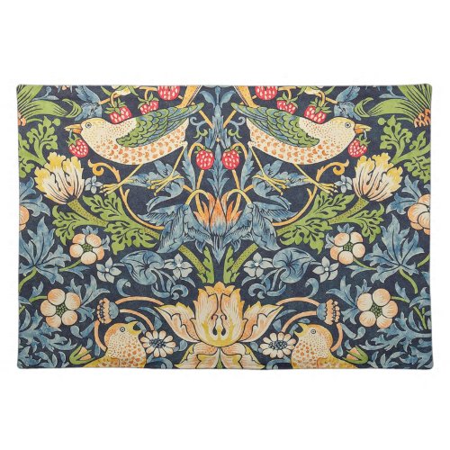 William Morris Strawberry Thief Floral Pattern Cloth Placemat