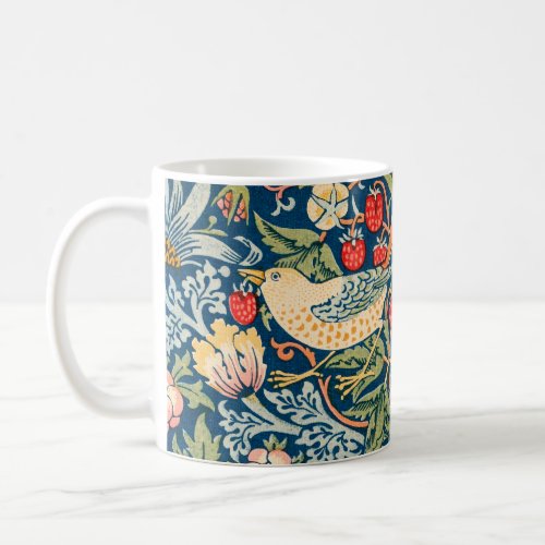 William Morris Strawberry Thief Floral Pattern Coffee Mug