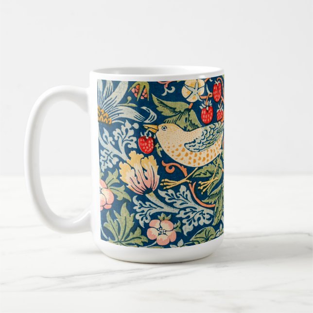 William Morris Strawberry Thief Floral Pattern Coffee Mug (Left)