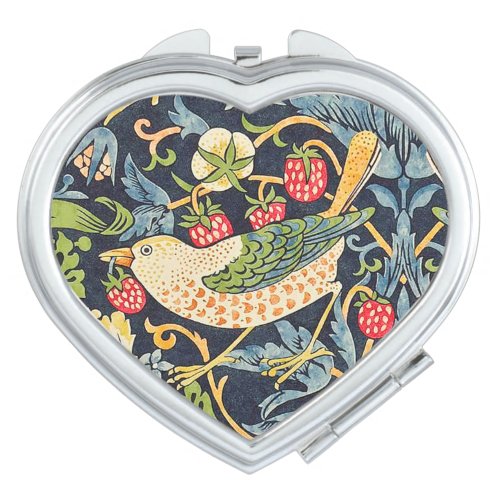 William Morris Strawberry Thief Floral Pattern Compact Mirror