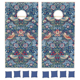 William Morris  Strawberry Thief Floral Pattern Cornhole Set