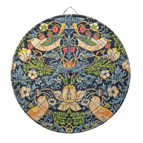 William Morris Strawberry Thief Floral Pattern Dart Board