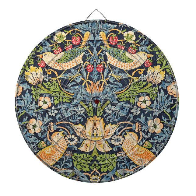 William Morris Strawberry Thief Floral Pattern Dart Board (Front)