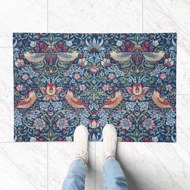 William Morris  Strawberry Thief Floral Pattern Doormat (Indoor)