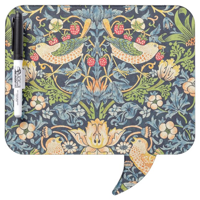 William Morris Strawberry Thief Floral Pattern Dry Erase Board (Front)