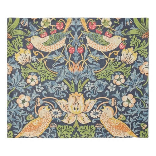 William Morris Strawberry Thief Floral Pattern Duvet Cover