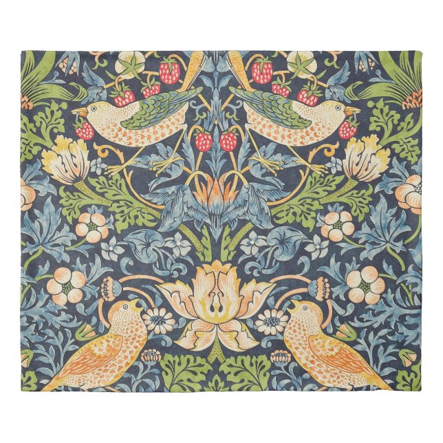 William Morris Strawberry Thief Floral Pattern Duvet Cover (Front)