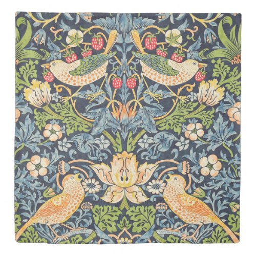 William Morris Strawberry Thief Floral Pattern Duvet Cover