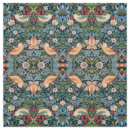 William Morris Strawberry Thief Floral Pattern Fabric