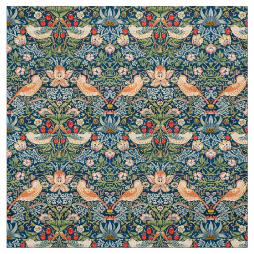 William Morris Strawberry Thief Floral Pattern Fabric