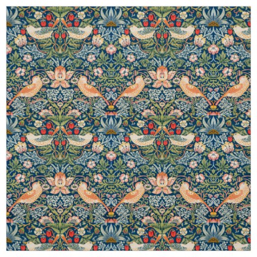 William Morris Strawberry Thief Floral Pattern Fabric