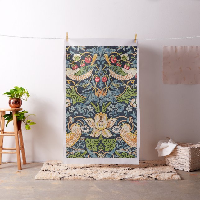 William Morris Strawberry Thief Floral Pattern Fabric (In Situ)