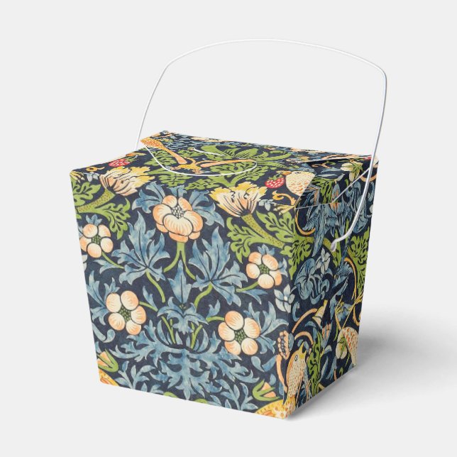 William Morris Strawberry Thief Floral Pattern Favor Boxes (Front Side)