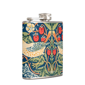 William Morris Strawberry Thief Floral Pattern Flask