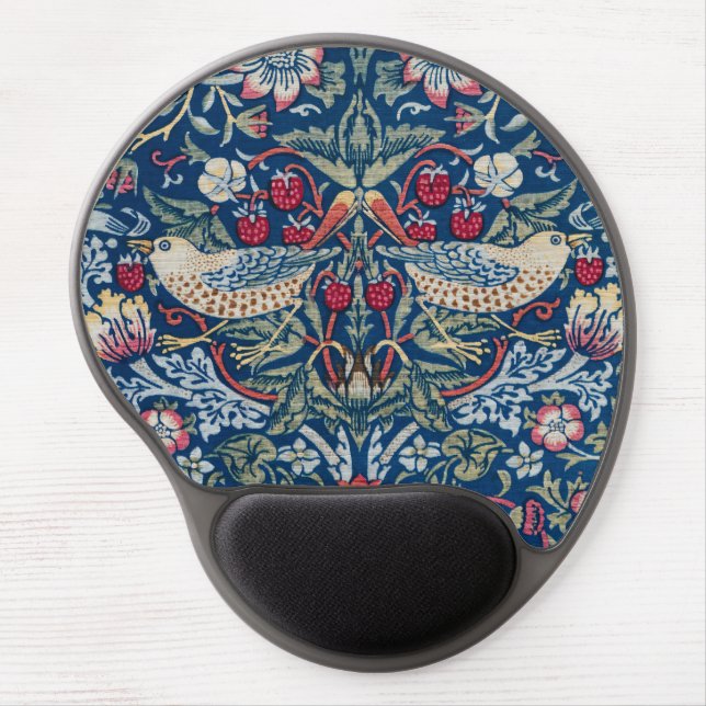 William Morris  Strawberry Thief Floral Pattern Gel Mouse Pad (Front)