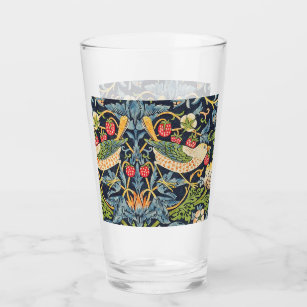 William Morris Strawberry Thief Floral Pattern Glass