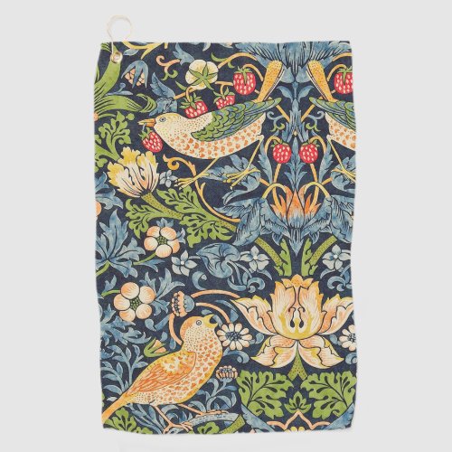 William Morris Strawberry Thief Floral Pattern Golf Towel
