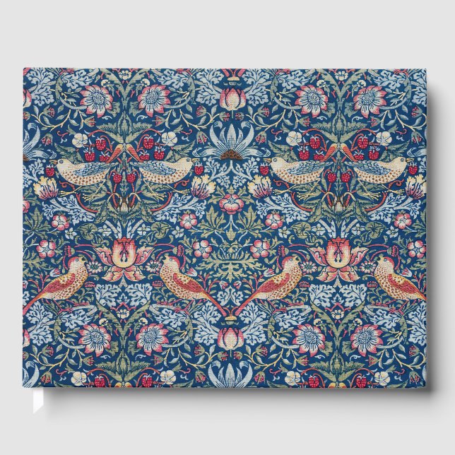 William Morris  Strawberry Thief Floral Pattern Guest Book (Front)