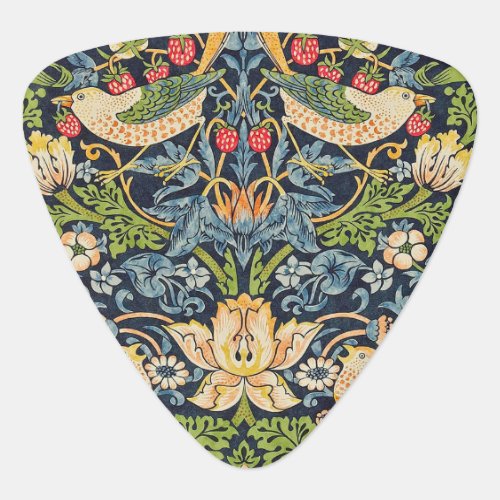 William Morris Strawberry Thief Floral Pattern Guitar Pick