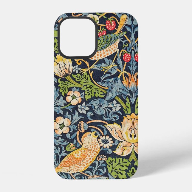 William Morris Strawberry Thief Floral Pattern Iphone Case (Back)