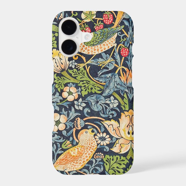 William Morris Strawberry Thief Floral Pattern Iphone Case (Back)