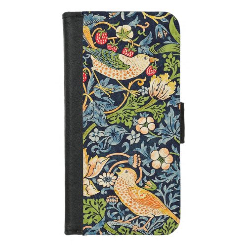 William Morris Strawberry Thief Floral Pattern iPhone 87 Wallet Case