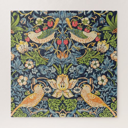 William Morris Strawberry Thief Floral Pattern Jigsaw Puzzle