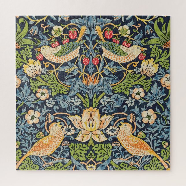 William Morris Strawberry Thief Floral Pattern Jigsaw Puzzle (Vertical)