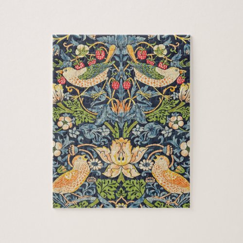 William Morris Strawberry Thief Floral Pattern Jigsaw Puzzle
