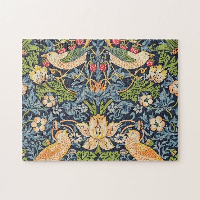 William Morris Strawberry Thief Floral Pattern Jigsaw Puzzle (Horizontal)