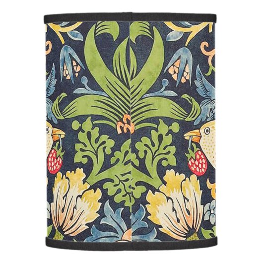 William Morris Strawberry Thief Floral Pattern Lamp Shade (Back)