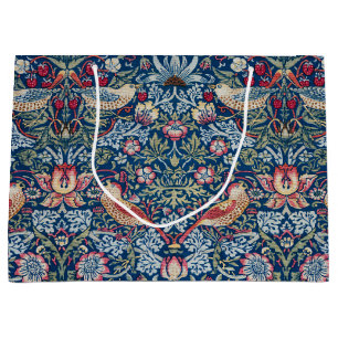 William Morris Strawberry Thief Floral Pattern Large Gift Bag