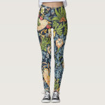 William Morris Strawberry Thief Floral Pattern Leggings at Zazzle