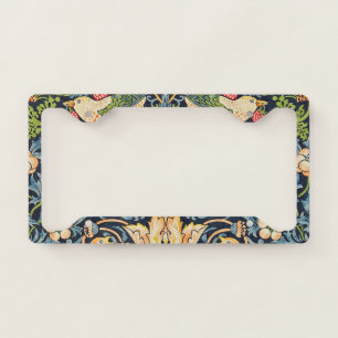 William Morris Strawberry Thief Floral Pattern License Plate Frame