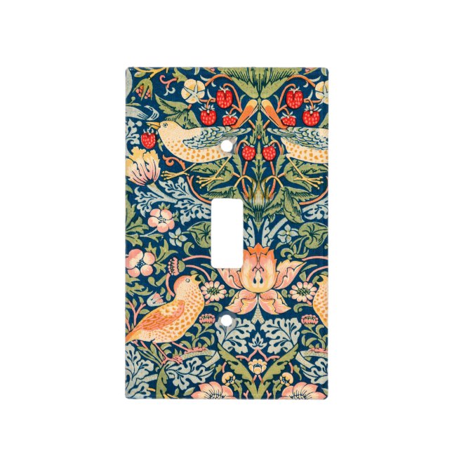 William Morris Strawberry Thief Floral Pattern Light Switch Cover (Front)
