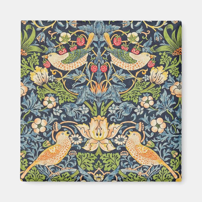 William Morris Strawberry Thief Floral Pattern Magnet (Front)