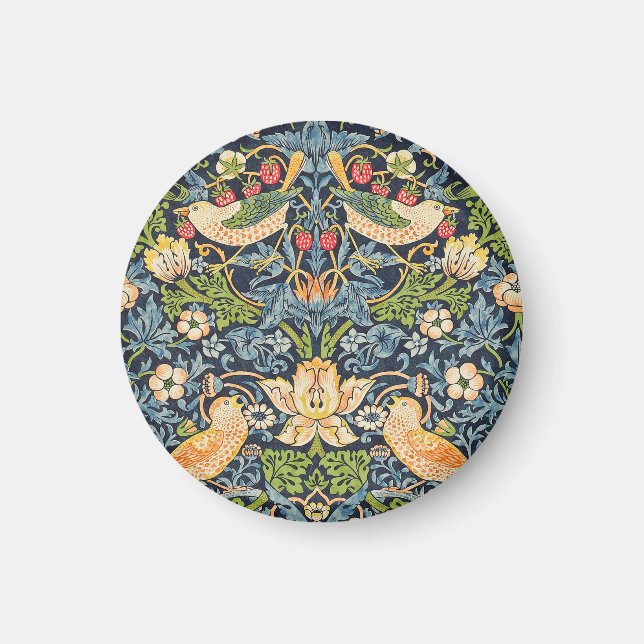 William Morris Strawberry Thief Floral Pattern Magnet (Front)