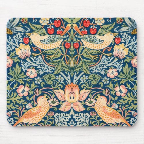 William Morris Strawberry Thief Floral Pattern Mouse Pad