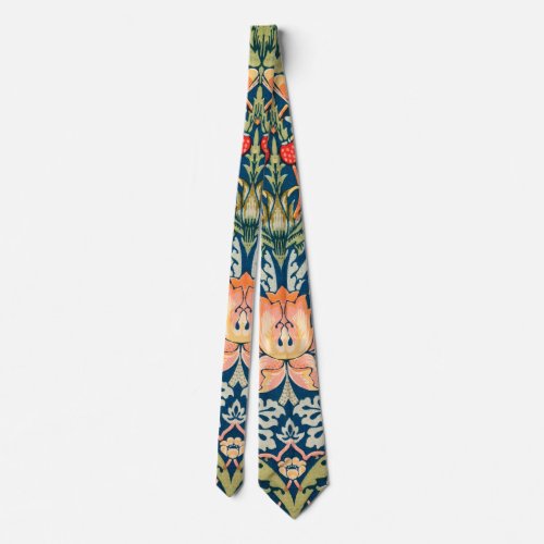 William Morris Strawberry Thief Floral Pattern Neck Tie