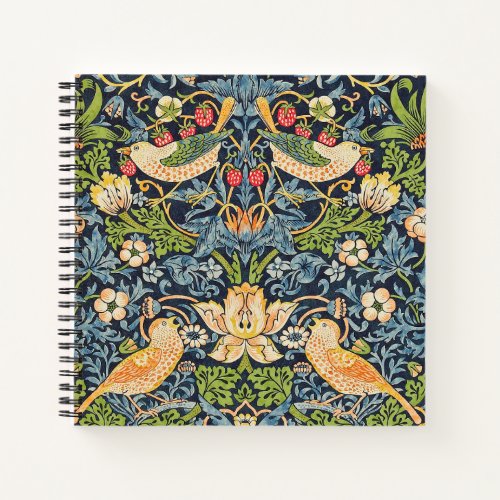 William Morris Strawberry Thief Floral Pattern Notebook